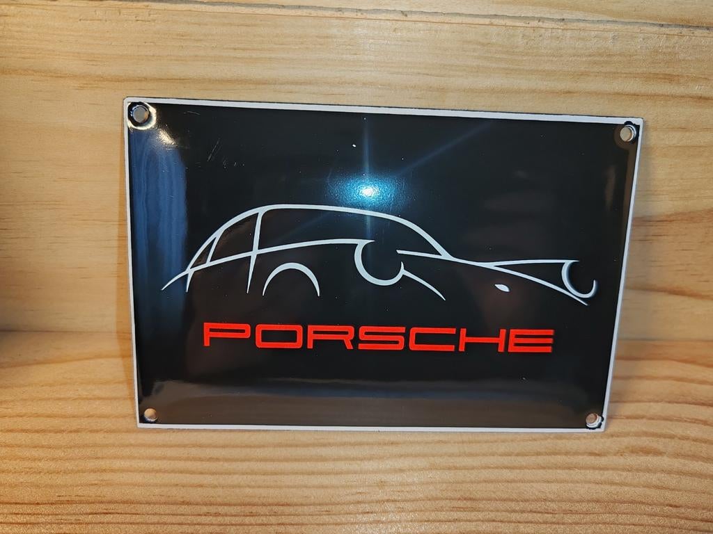 Porsche emaille plaat, Verzamelen, Ophalen of Verzenden, Zo goed als nieuw, Reclamebord
