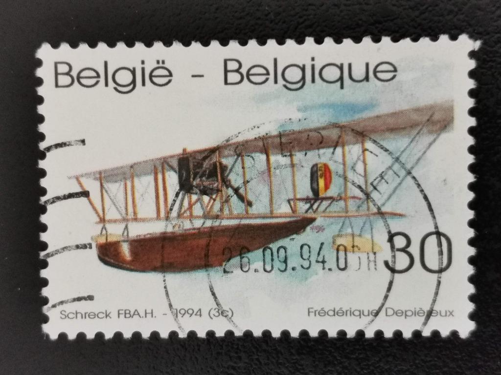 Belgique 1994 - vieux avions - Schreck FBA-H, Enlèvement ou Envoi, Affranchi, Aviation