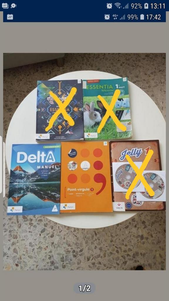 Livres 1ere secondaire , Math, Français, Sciences,, Enlèvement, Comme neuf, Secondaire, Anglais