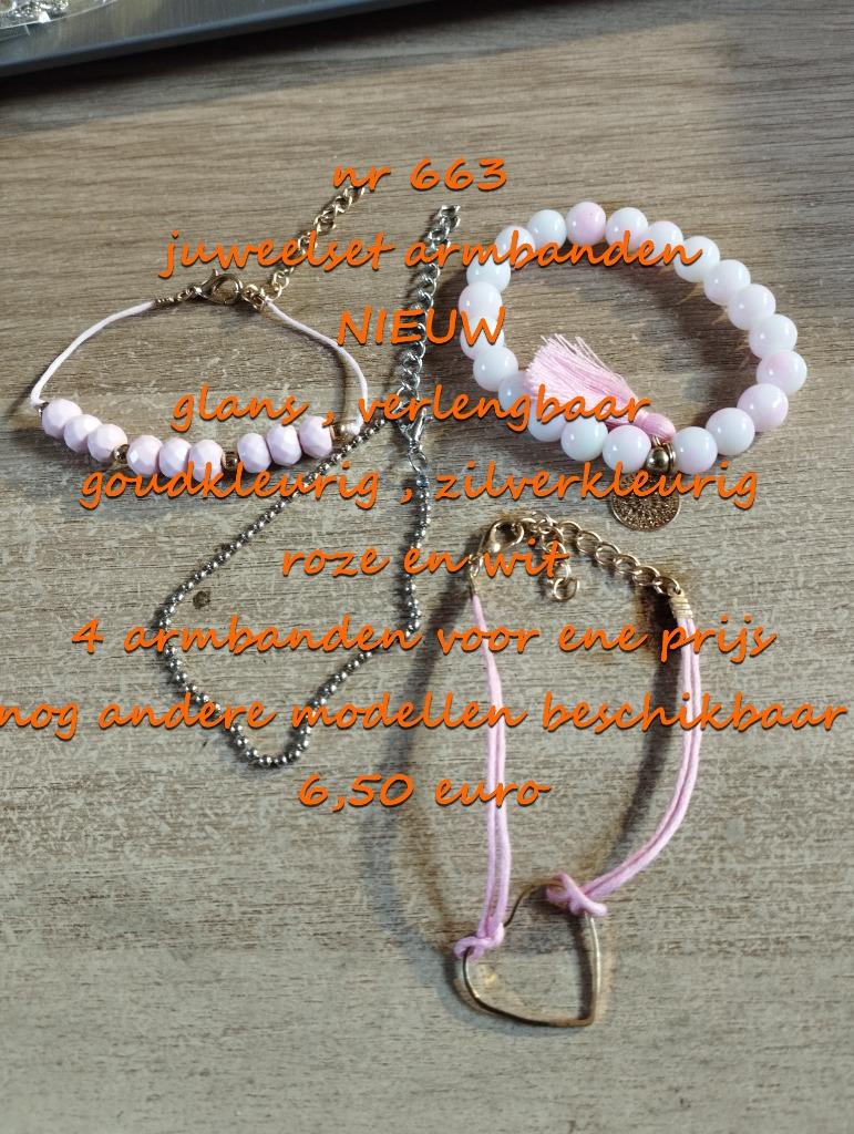 663. Parure de bijoux : bracelets, NEUF, @LAST PIECE@ expédi, Envoi, Neuf, Rose, Autres matériaux