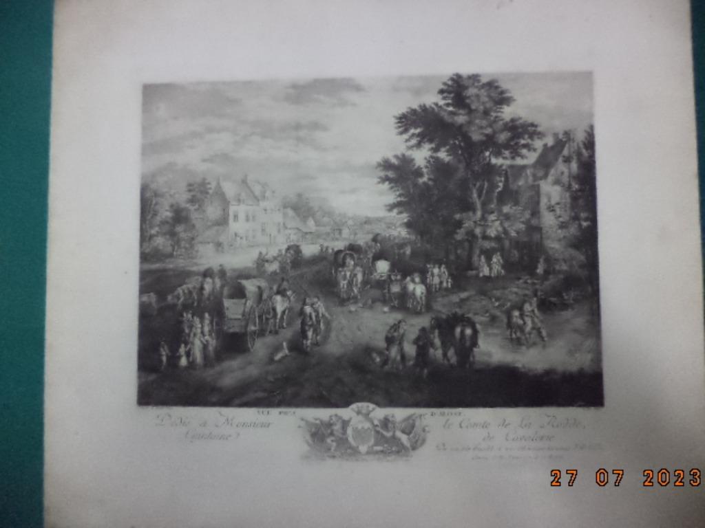 AALST: Ets: 'Vue près d'Alost' door LE BAS J-P (1707-1783)., Ophalen