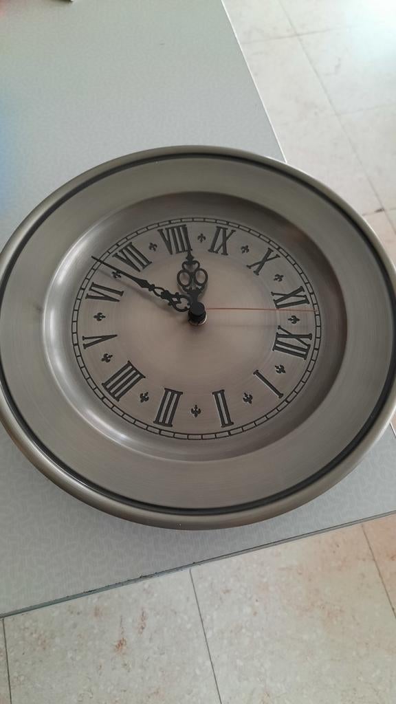 Klok tin 28 cm, Ophalen, Zo goed als nieuw
