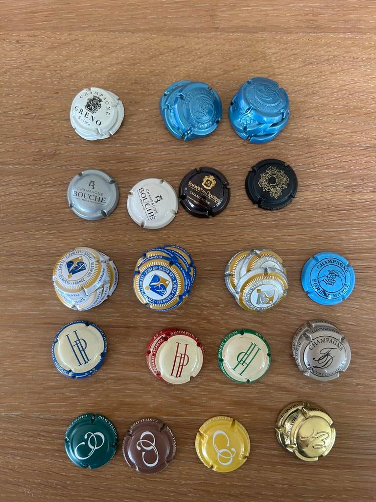 18 verschillende soorten champagne (& cava)capsules, Ophalen, Zo goed als nieuw, Frankrijk, Champagne