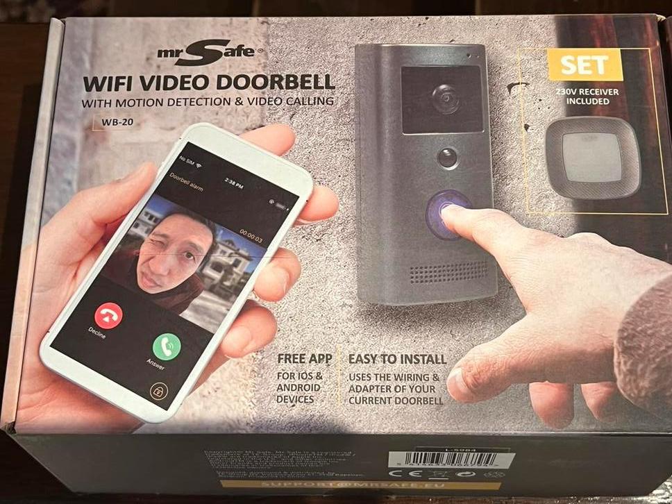 Sonnette vidéo Wi-Fi + récepteur 230 V, Enlèvement, Compatible avec les smartphones, Neuf, Filaire