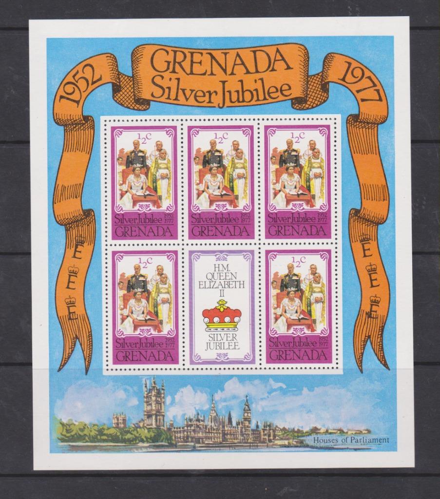 GRENADA 1977 5 blokken Silver Jubilee Queen Elizabeth II **, Verzenden, Postfris, Koningshuis