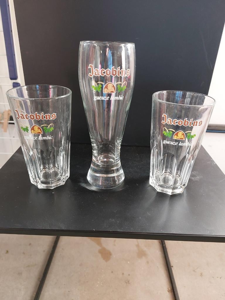 Jacobins geuze glazen, Ophalen of Verzenden, Zo goed als nieuw, Bierglas