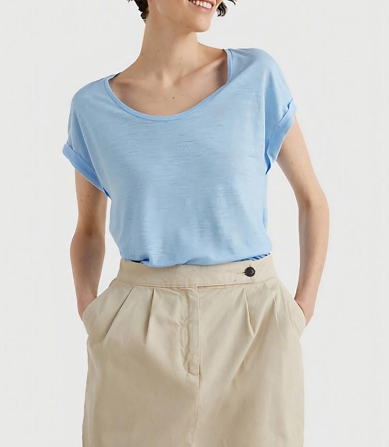 Tommy Hilfiger linnen t-shirt Nieuw, Blauw, Maat 46/48 (XL) of groter, Nieuw, Ophalen of Verzenden