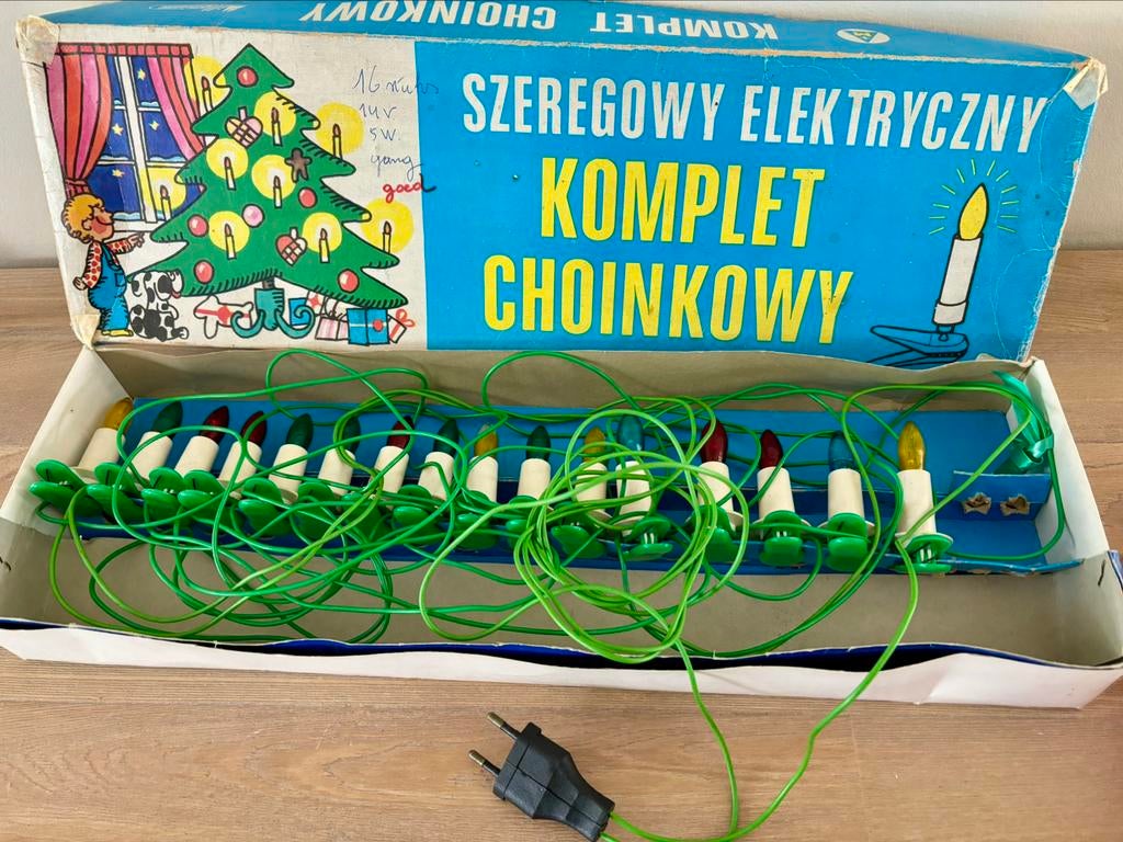 Vintage kerstverlichting gekleurde kaarsjes, Ophalen of Verzenden, Gebruikt