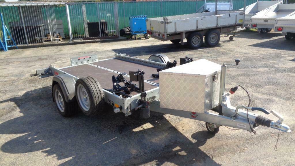 Zakbare mototrailer voor 2 motoren te huur. mtm 1300 kg., Motoren, Ophalen, Nieuw
