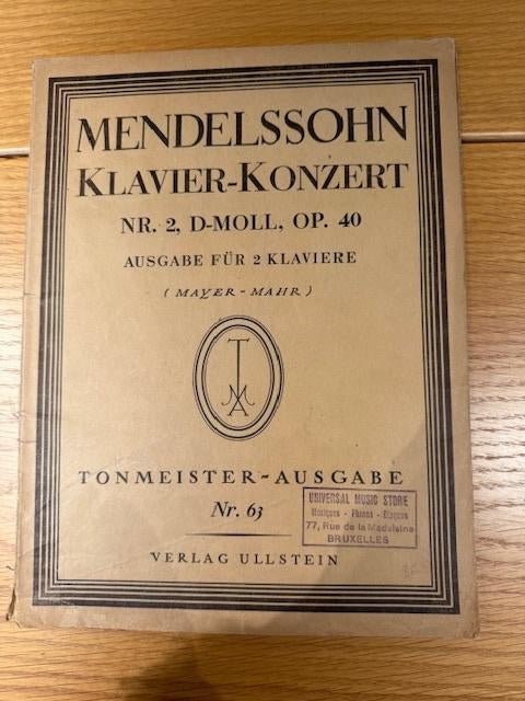 Mendelssohn — Concerto pour piano n 2 en ré mineur, opus 40, Enlèvement ou Envoi, Artiste ou Compositeur, Classique, Utilisé