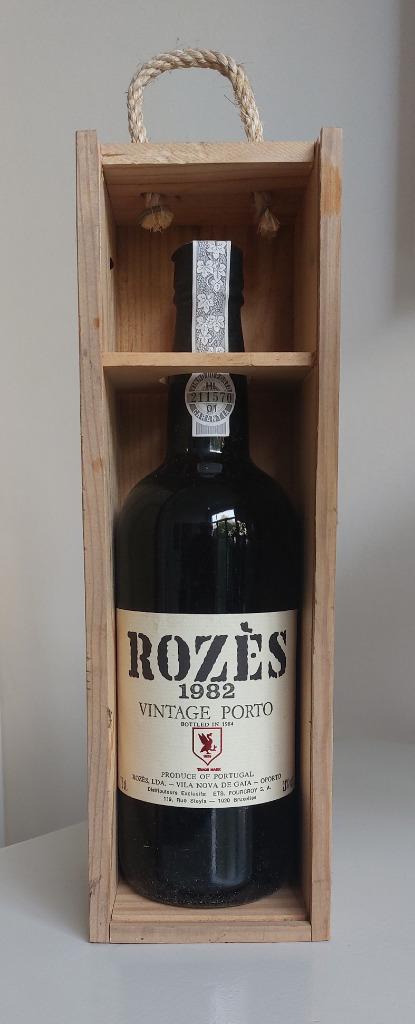 1982 Vintage Port Rozès (in houten kistje), Port, Nieuw, Ophalen of Verzenden, Vol