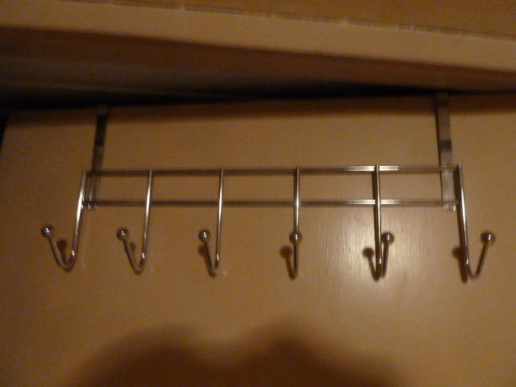 Portemanteau de porte en acier inoxydable 6 crochets, Enlèvement, Comme neuf, Métal, Autres types