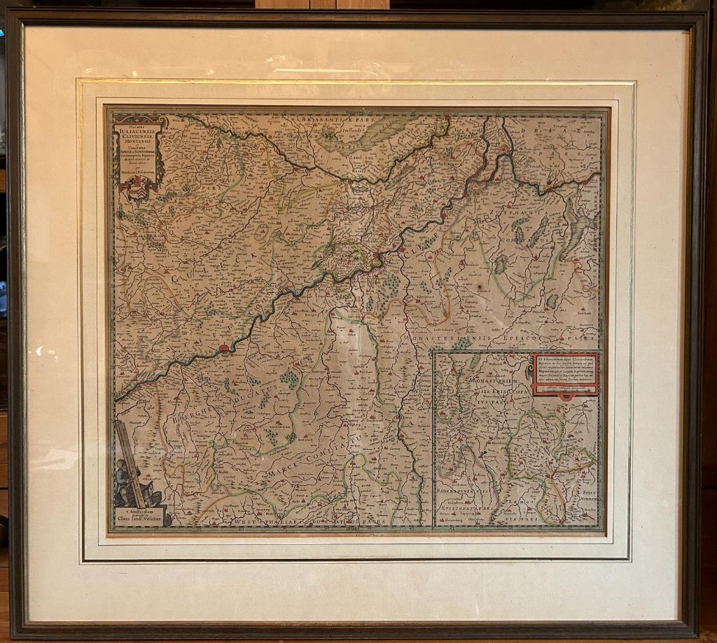 Origineel Claes Visscher-kaart van de Duitse hertogdommen Jü, Antiek en Kunst, Ophalen