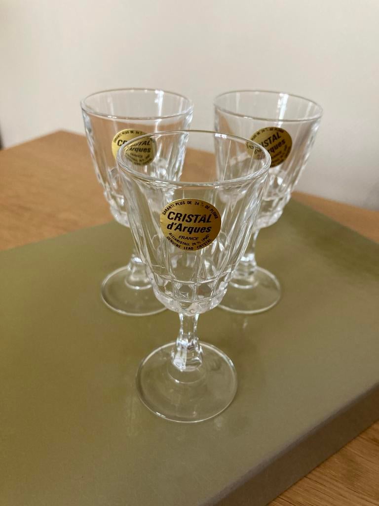 Verres à liqueur Cristal d'Arques Paris Pompadour, Enlèvement, Comme neuf
