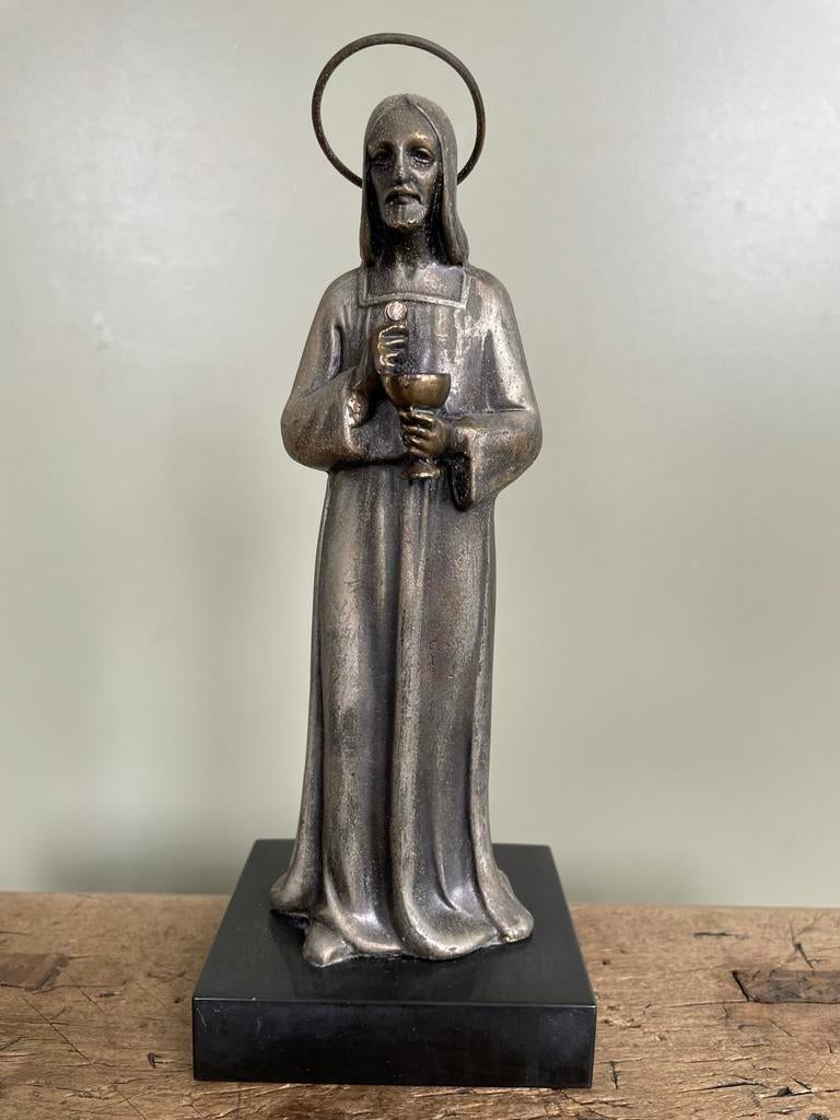 Christus beeld in art deco , getekend E. Scali, Ophalen of Verzenden