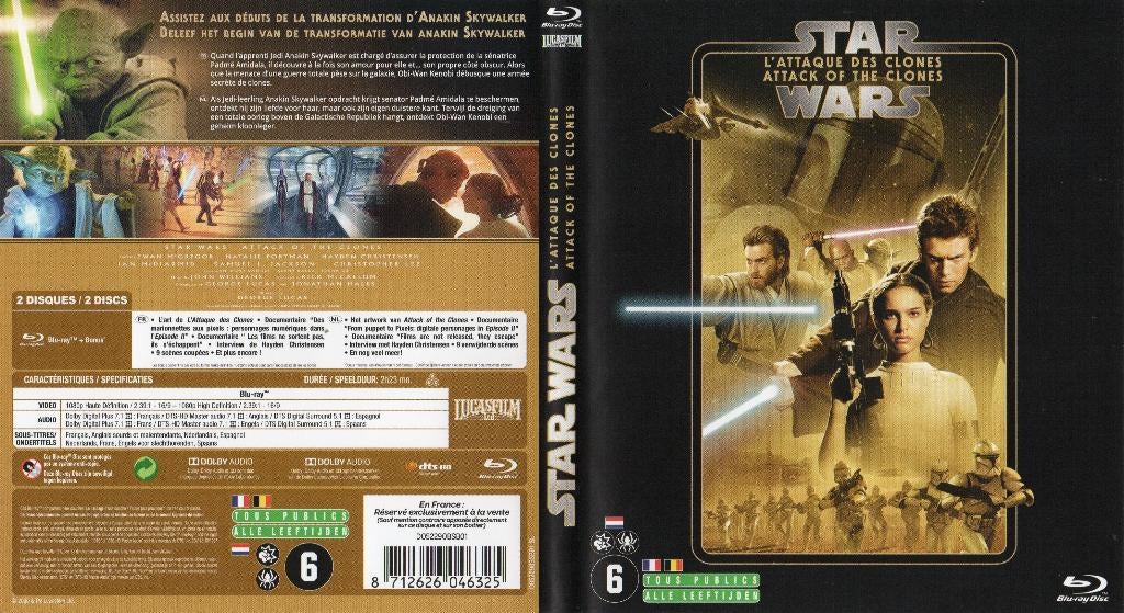 star wars episode II (blu-ray + blu-ray bonus) nieuw, Cd's en Dvd's, Ophalen of Verzenden, Zo goed als nieuw, Science Fiction en Fantasy