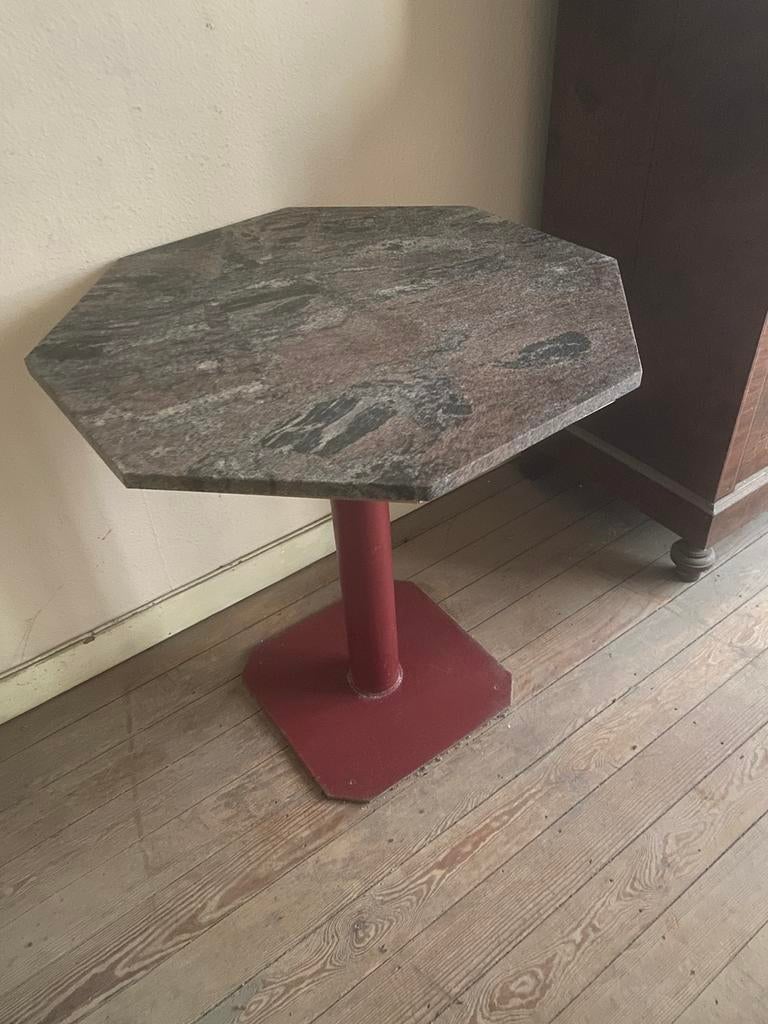 Mooie marmeren tafel met 2 gratis stoelen, Ophalen, Gebruikt