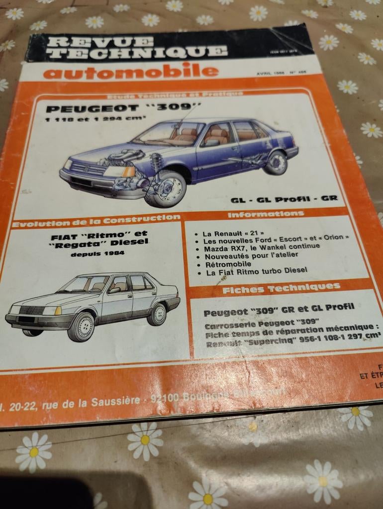 RTA PEUGEOT 309 / Fiat ritmo regatta, Enlèvement ou Envoi