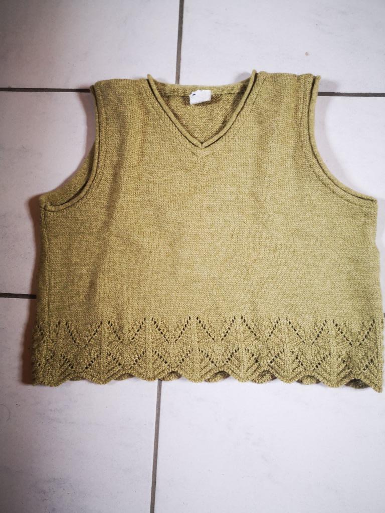 Slipover groen maat M In merinowol, Kleding | Dames, Ophalen of Verzenden, Zo goed als nieuw, Maat 38/40 (M), Groen