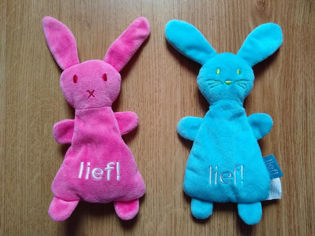 Lief! konijntjes roze en blauw, Kinderen en Baby's, Speelgoed | Knuffels en Pluche, Ophalen of Verzenden, Zo goed als nieuw