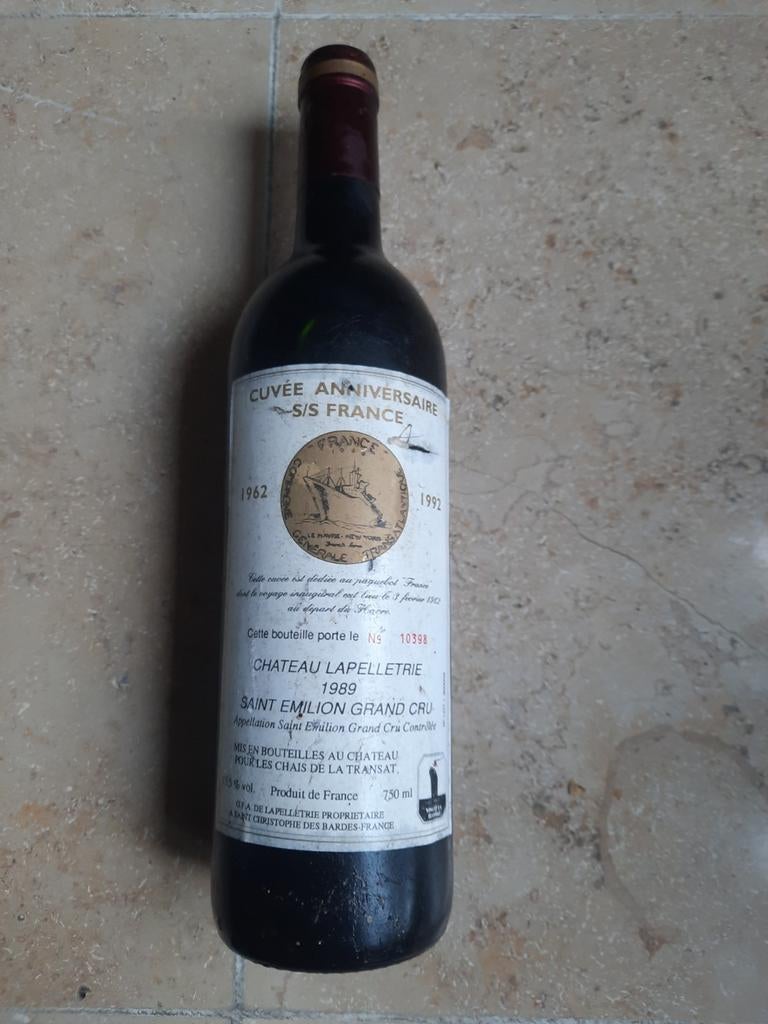 Chateau Lapelletrie 1989 vin rouge Saint Emillion, Enlèvement ou Envoi, Comme neuf, Vin rouge