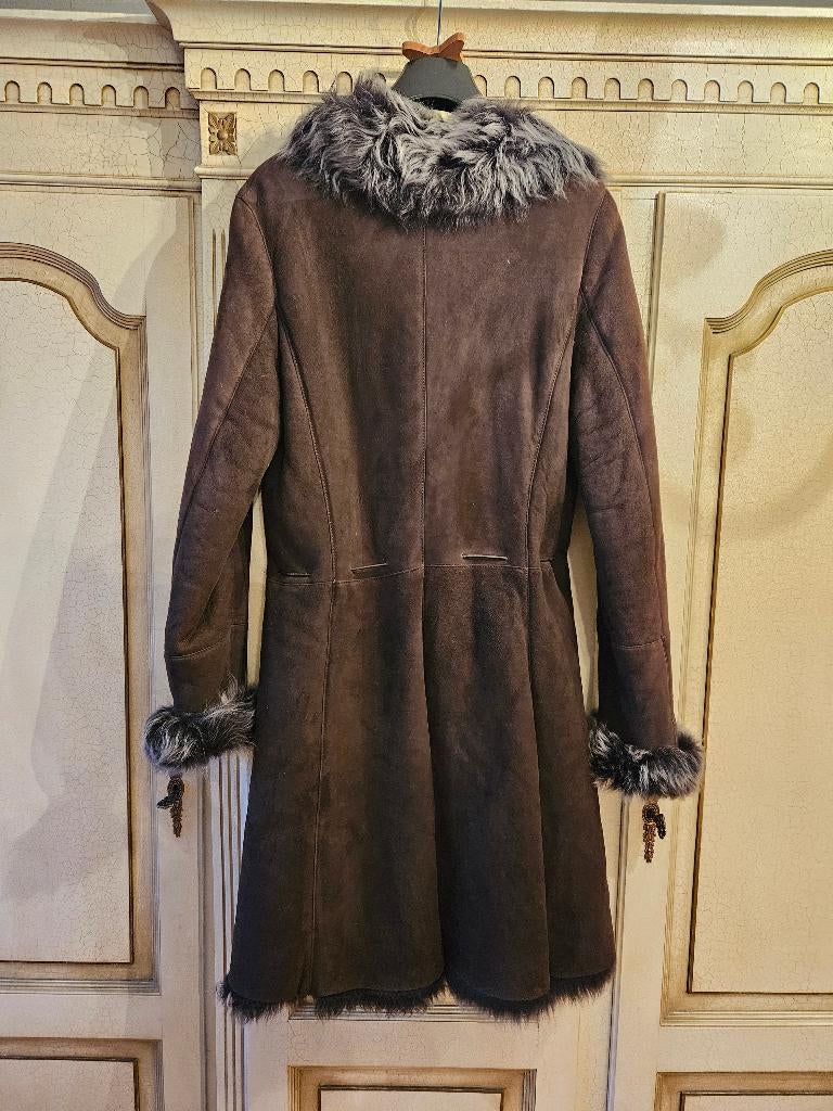 Manteau   daim    doublé  fourrure, Vêtements | Femmes, Neuf, Taille 38/40 (M), NATHAN, Brun