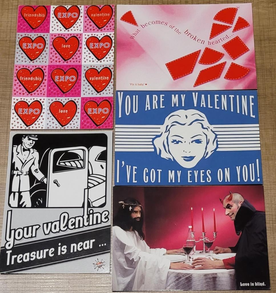 14 postkaarten: thema Valentijn, Verzamelen, Ophalen of Verzenden, 1980 tot heden, Ongelopen, Feest(dag)