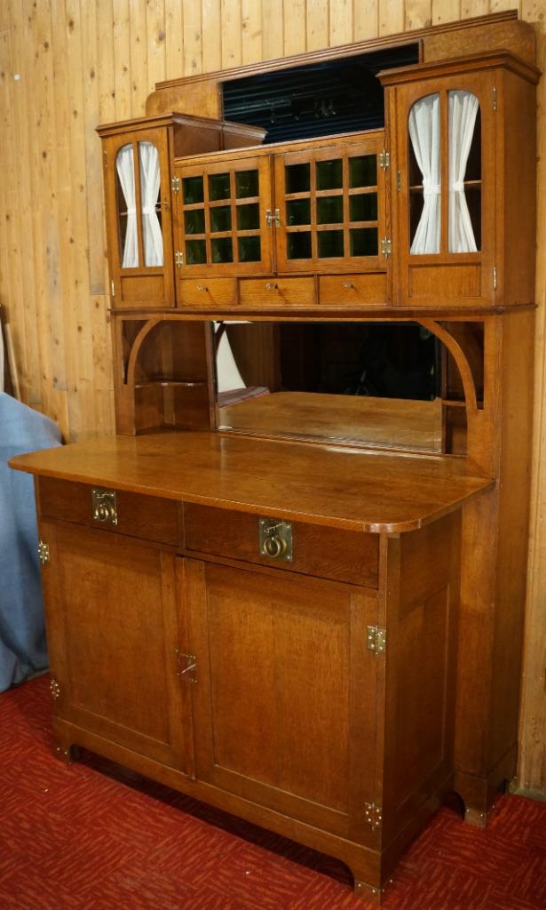 Antiek Art Deco buffetkast Buffet kast meubel Servieskast, Huis en Inrichting, Ophalen, Met plank(en), Glas, Gebruikt