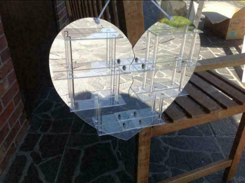 Vintage plastic spiegel met rekje, Huis en Inrichting, Badkamer | Badkamermeubels, Ophalen