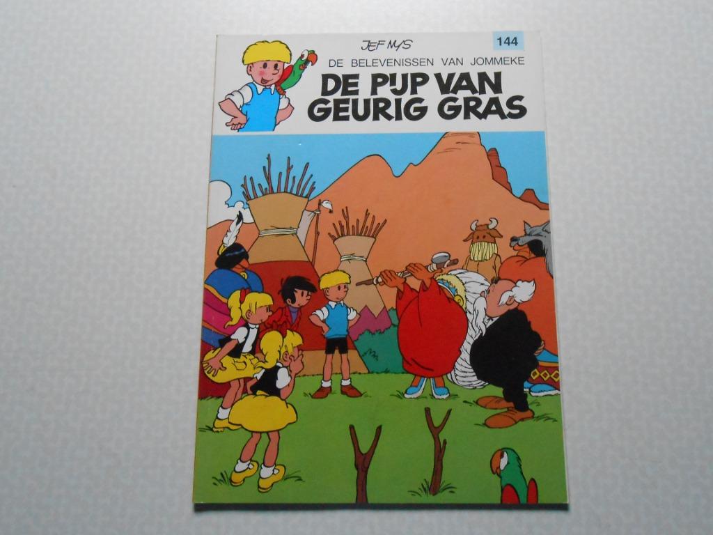 Jommeke 144 De pijp van Geurig Gras 1987 1 ste druk., Jef Nys, Eén stripboek, Nieuw, Ophalen of Verzenden