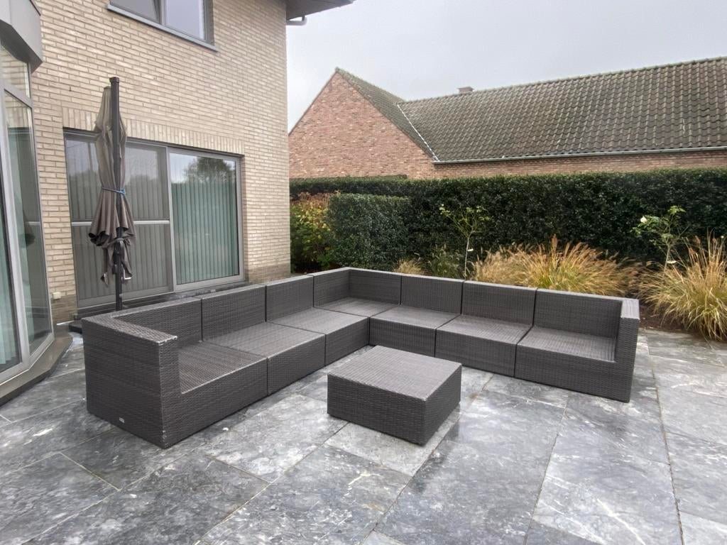 Lounge/tuinset grijs 315x315, Ophalen, Kunststof, Gebruikt, Bank