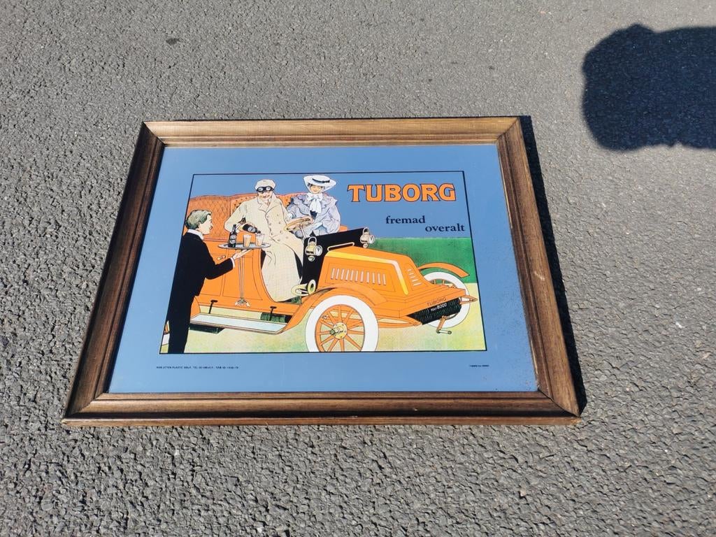 Vintage spiegel - reclame Tuborg jaren 70, Ophalen of Verzenden