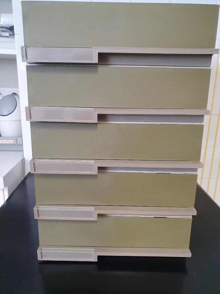 Vintage papier A4 ladekastje 5 laden, Ophalen, Gebruikt