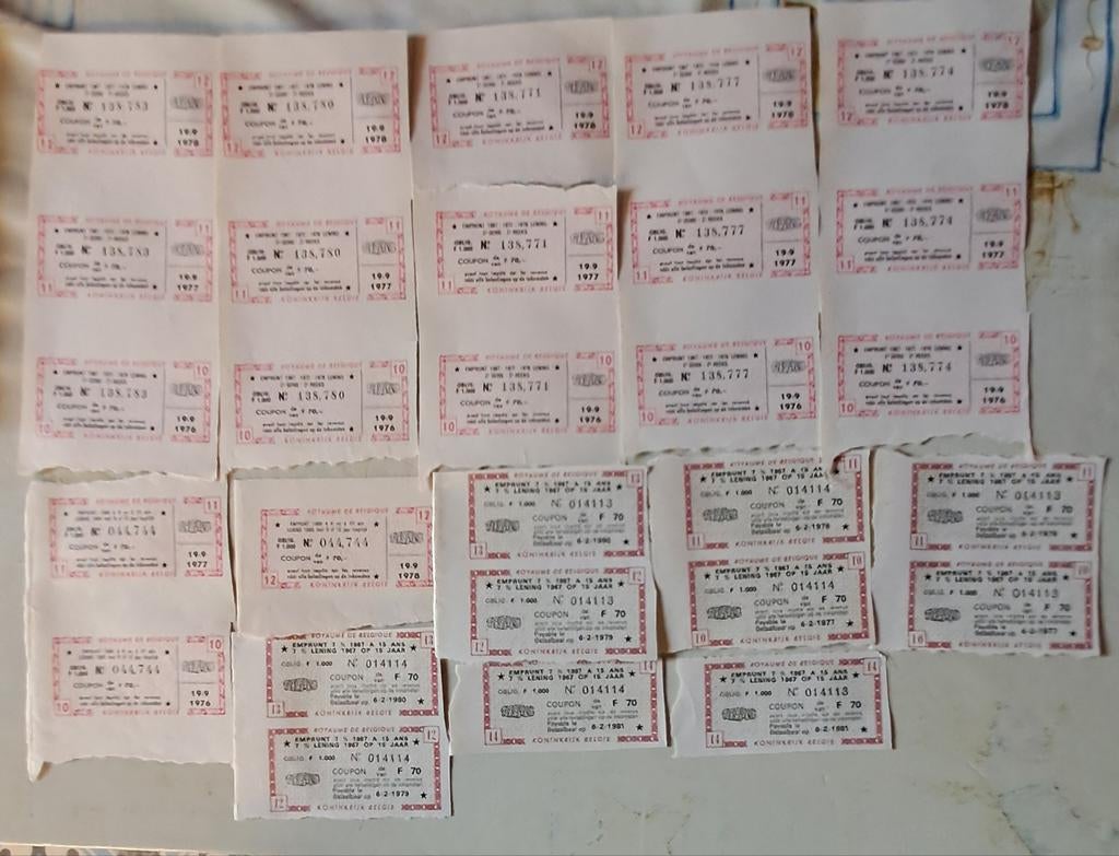 28 coupons royaume de Belgique, Enlèvement ou Envoi