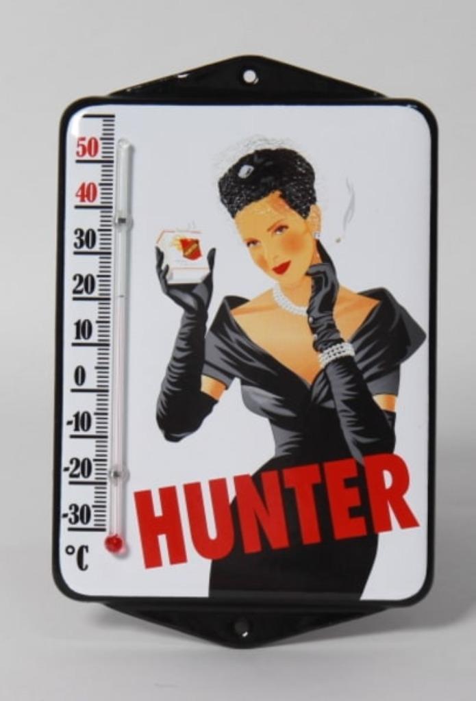 Hunter emaillen reclame thermometer en veel andere cadeau, Enlèvement ou Envoi, Comme neuf, Ustensile