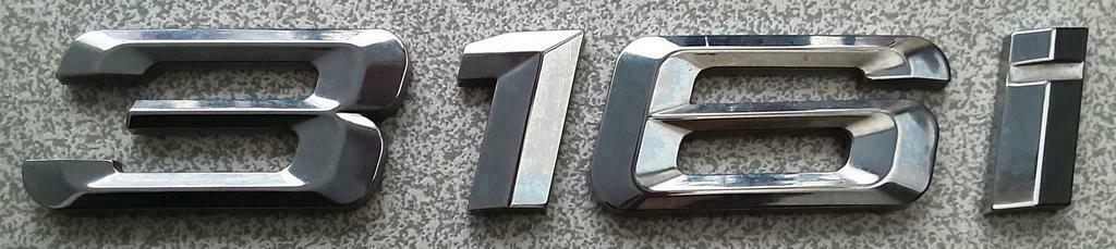 Belettering 316i aluminium grijs 210mm, Auto-onderdelen, Ophalen of Verzenden, Gebruikt, Achter, BMW