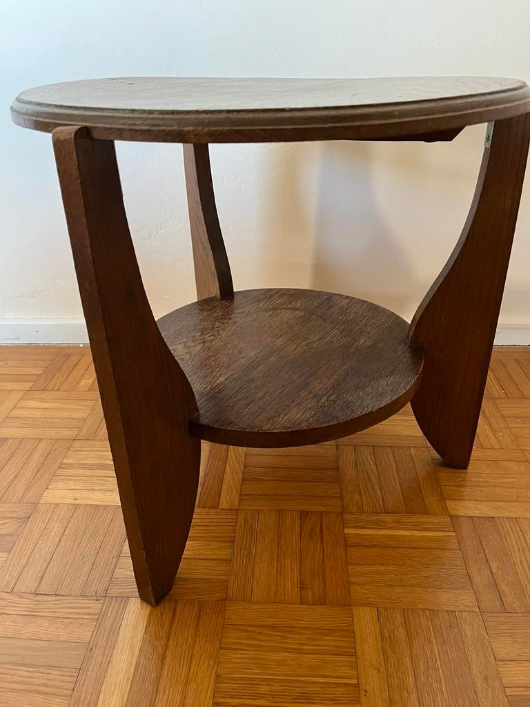 Tafel, Huis en Inrichting, Tafels | Bijzettafels, Minder dan 55 cm, Rond, Zo goed als nieuw, Art Deco