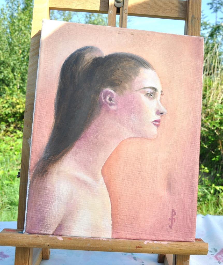 peinture sur toile profil de femme, Enlèvement ou Envoi