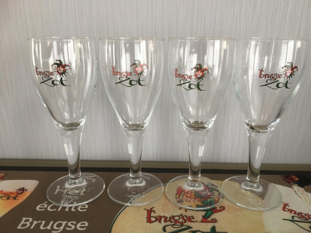 Vier Brugse Zot glazen 20cl, Verzamelen, Ophalen, Nieuw, Bierglas