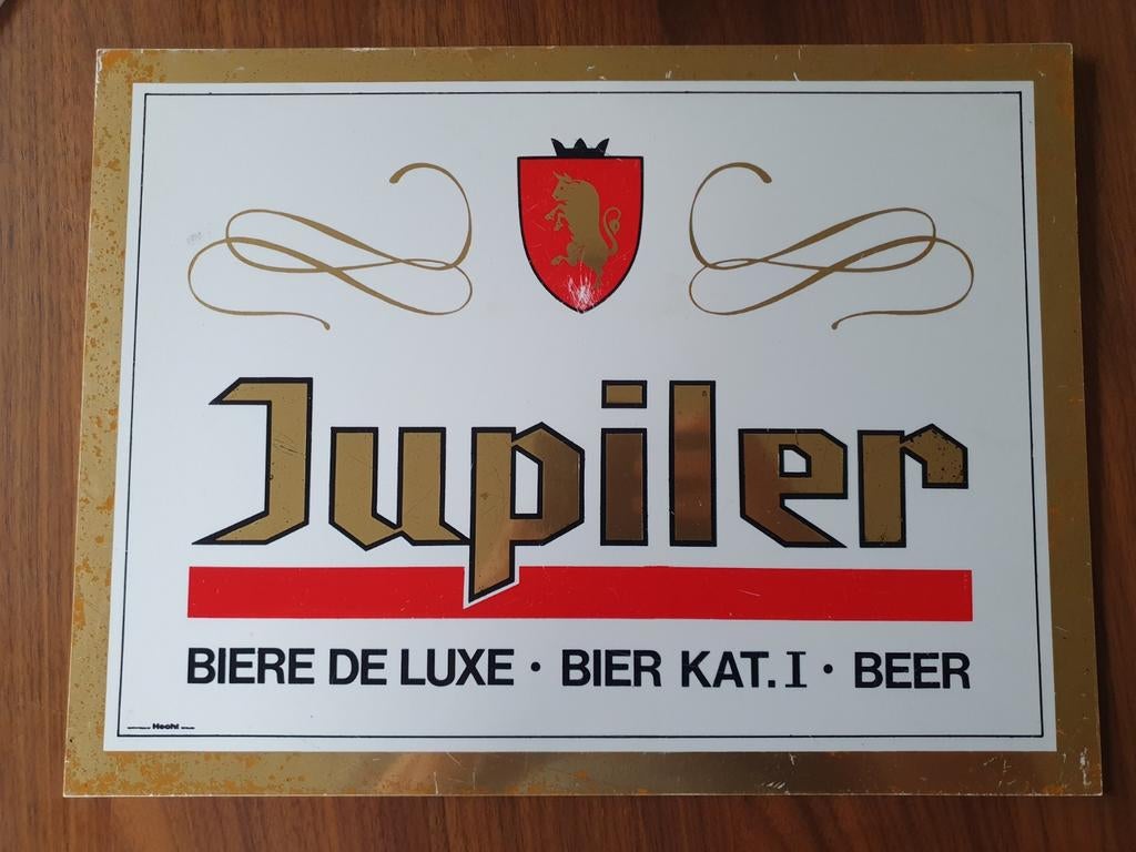 Panneau publicitaire en plastique dur - Jupiler Biere De Lux, Enlèvement ou Envoi, Utilisé, Panneau publicitaire