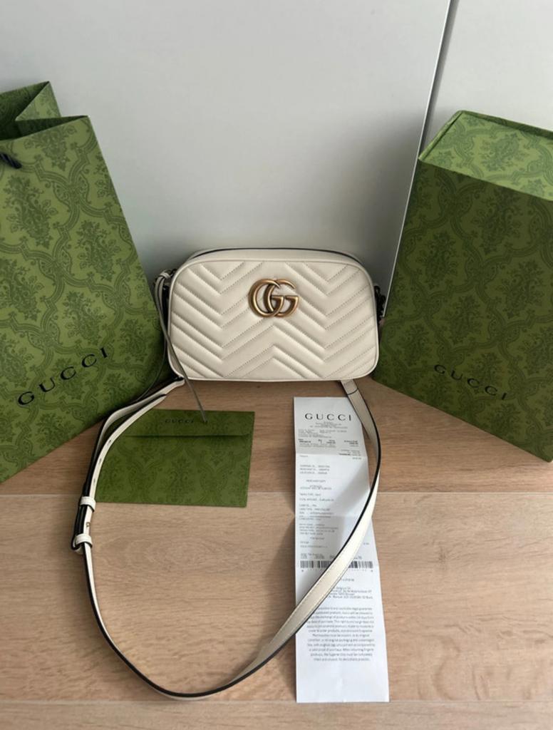 Gucci GG Marmont, Ophalen of Verzenden, Nieuw, Wit, Schoudertasje