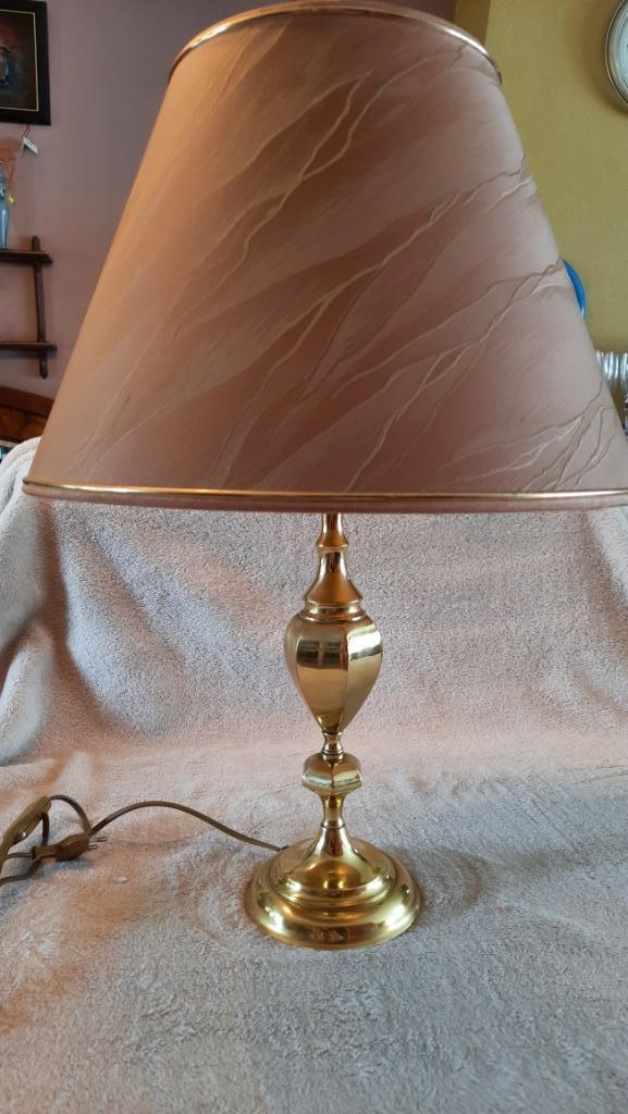 Lampe élégante vintage en laiton - Années 60/70, Tissus, Enlèvement ou Envoi, Comme neuf, Neoklassiek,  Hollywood Regency