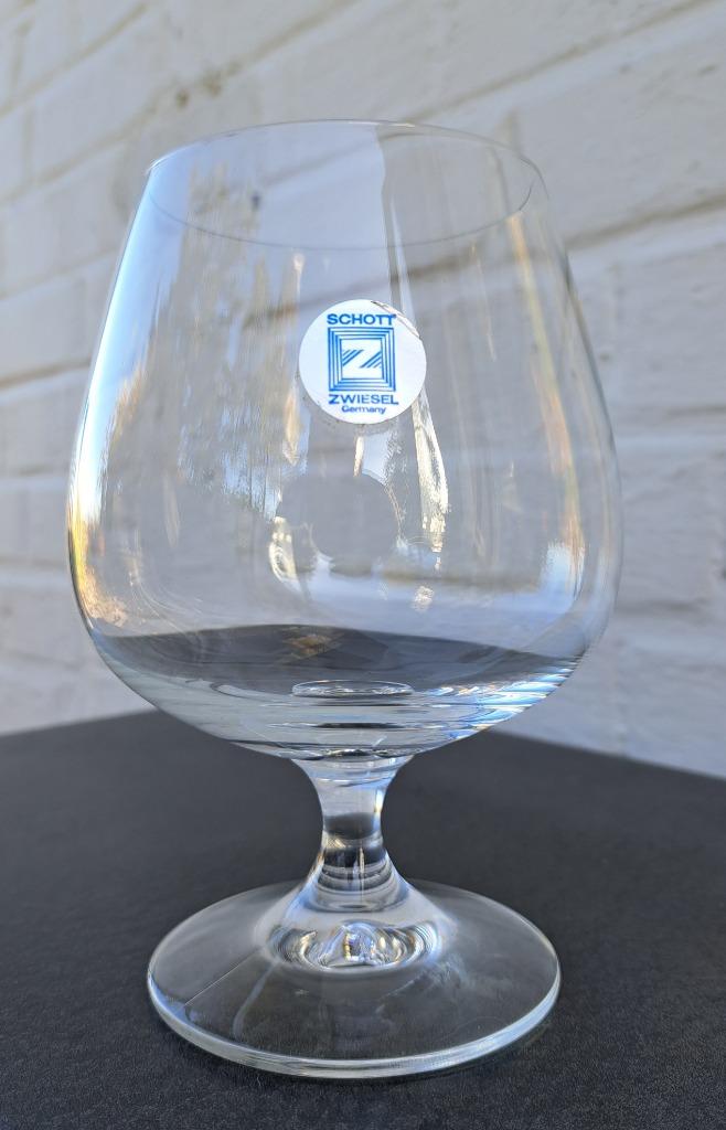6 verres à cognac en cristal | Schott Zwiebel Allemagne, Uni, Verre ou Verres, Comme neuf, Verre