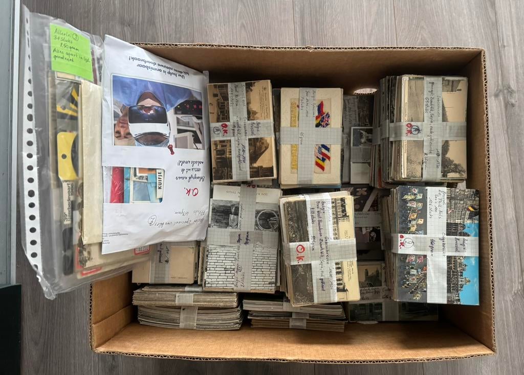 Lot postkaarten (+/-14.000) oude en moderne, nat. en intern., Ophalen