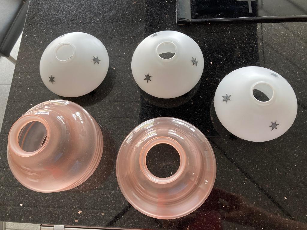 Vintage glazen kapjes voor oude lusters. Zeer goede staat, Ophalen, Zo goed als nieuw, Glas