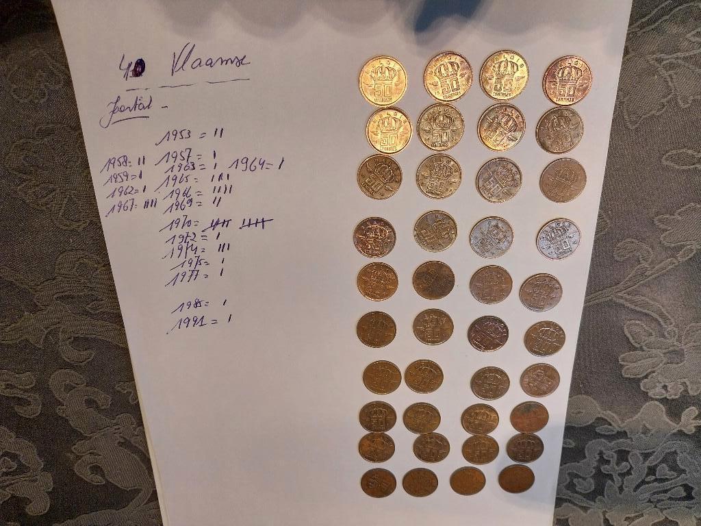50 cent bef mijnwerker van 1953-1991 vlaams 40 stuks verhuis, Postzegels en Munten, Ophalen, Overig, Losse munt