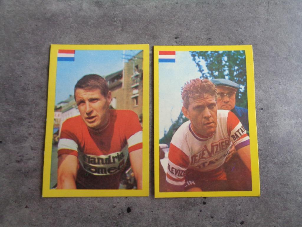 WIELRENNERS KAARTEN MAPLE LEAF 2 STUKS ANNO 1968, Verzamelen, Ophalen of Verzenden