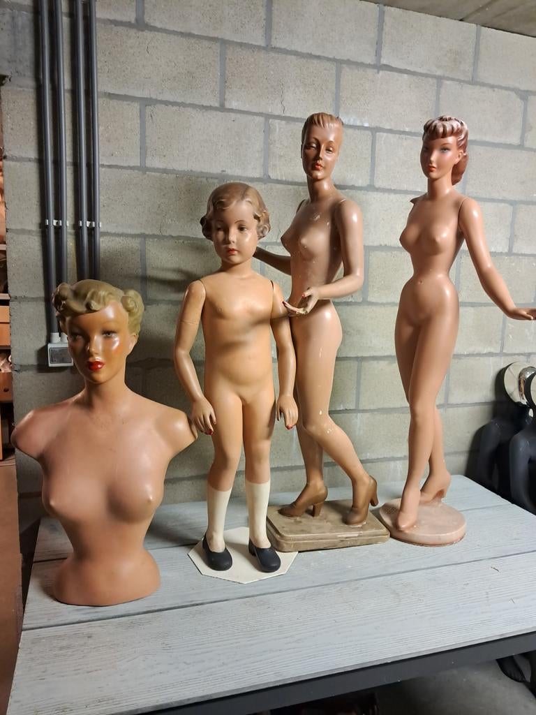 Miroir buste ancien, miroir mannequin vintage France, Enlèvement