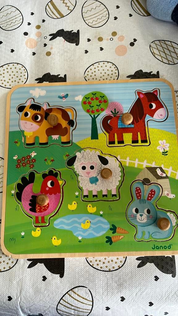 Houten puzzel janod, Kinderen en Baby's, Speelgoed | Kinderpuzzels, Ophalen, Zo goed als nieuw