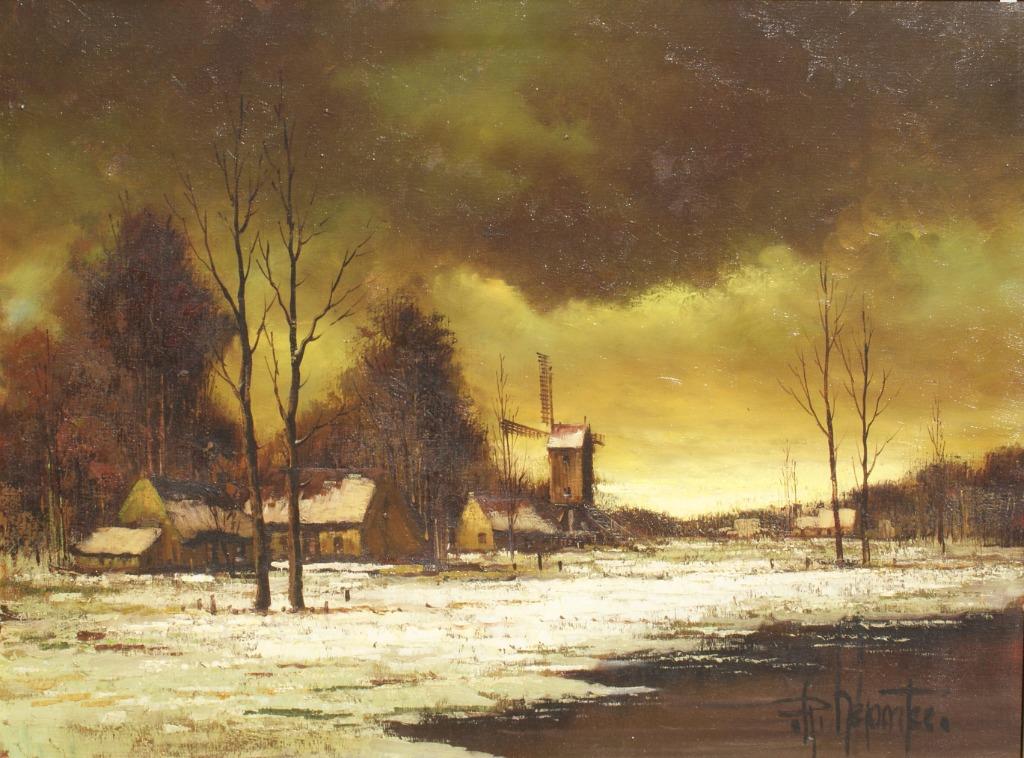 Robert Depoorter (1944-2023): Winterlandschap (O/D, 95x75cm), Antiek en Kunst, Verzenden
